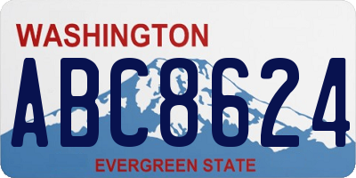 WA license plate ABC8624