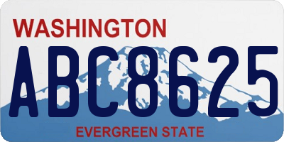 WA license plate ABC8625