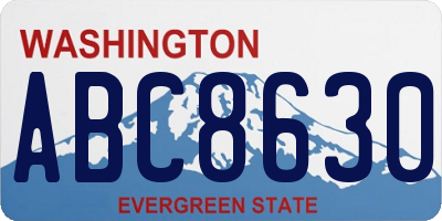 WA license plate ABC8630