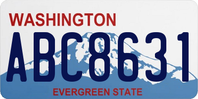 WA license plate ABC8631