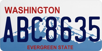 WA license plate ABC8635