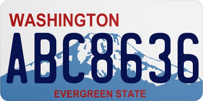 WA license plate ABC8636