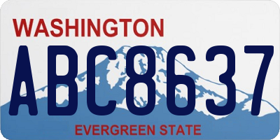 WA license plate ABC8637