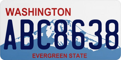 WA license plate ABC8638