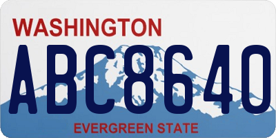 WA license plate ABC8640