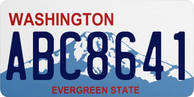 WA license plate ABC8641