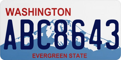 WA license plate ABC8643
