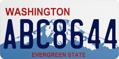 WA license plate ABC8644