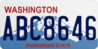 WA license plate ABC8646