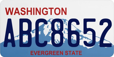 WA license plate ABC8652