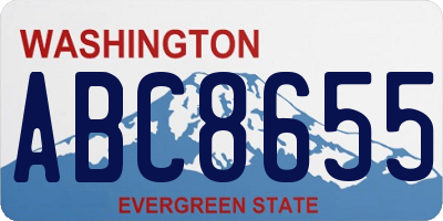 WA license plate ABC8655