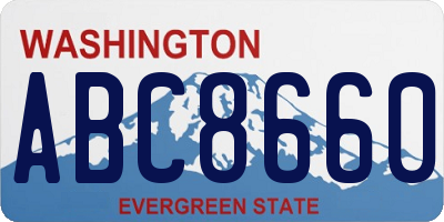 WA license plate ABC8660