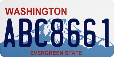 WA license plate ABC8661