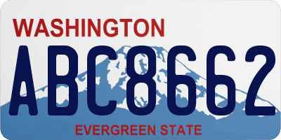 WA license plate ABC8662
