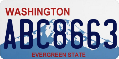 WA license plate ABC8663