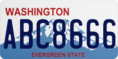 WA license plate ABC8666