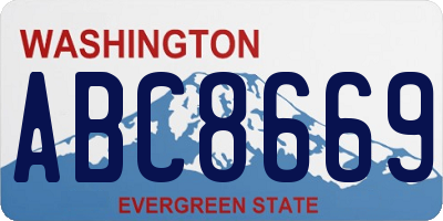WA license plate ABC8669
