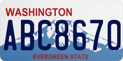WA license plate ABC8670