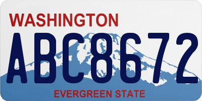WA license plate ABC8672