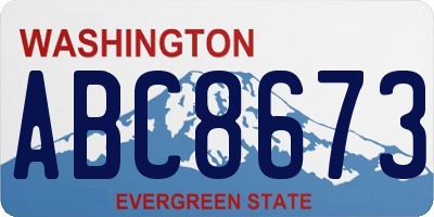 WA license plate ABC8673