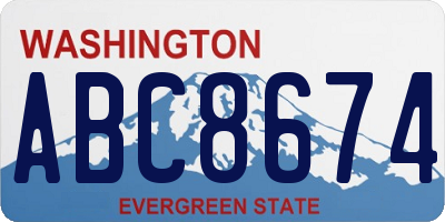WA license plate ABC8674