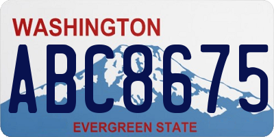WA license plate ABC8675