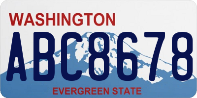 WA license plate ABC8678