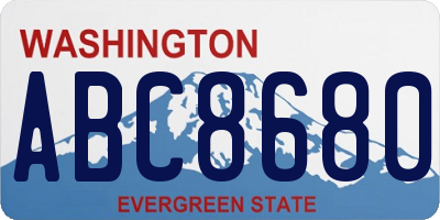 WA license plate ABC8680
