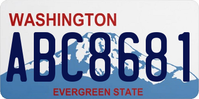 WA license plate ABC8681