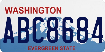 WA license plate ABC8684