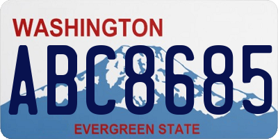 WA license plate ABC8685
