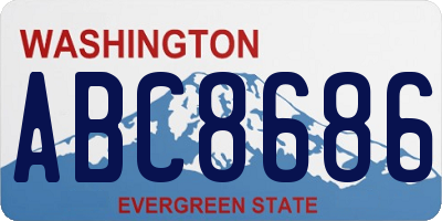 WA license plate ABC8686