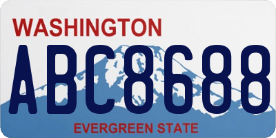 WA license plate ABC8688