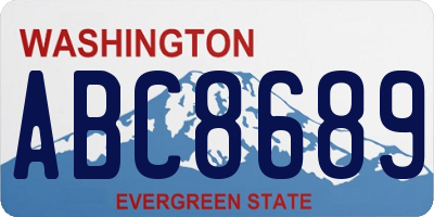 WA license plate ABC8689