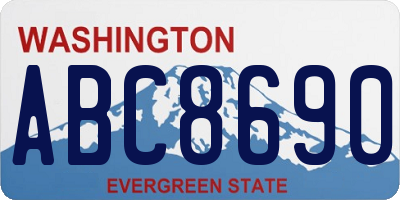 WA license plate ABC8690