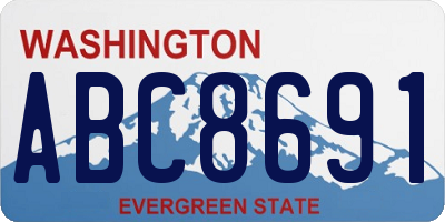 WA license plate ABC8691