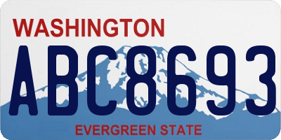 WA license plate ABC8693