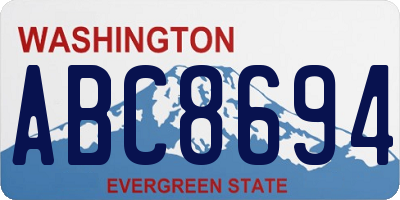 WA license plate ABC8694