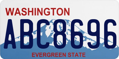 WA license plate ABC8696