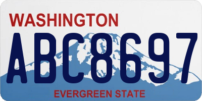 WA license plate ABC8697