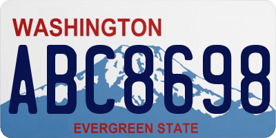 WA license plate ABC8698