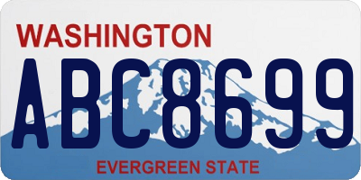 WA license plate ABC8699