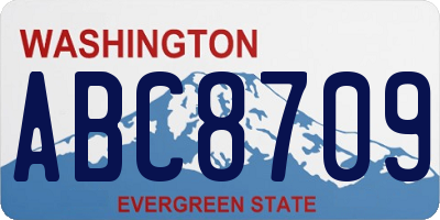 WA license plate ABC8709