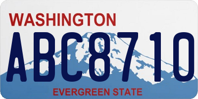 WA license plate ABC8710