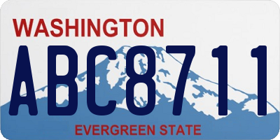 WA license plate ABC8711
