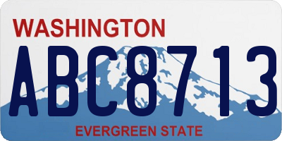 WA license plate ABC8713