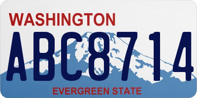 WA license plate ABC8714