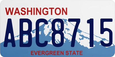 WA license plate ABC8715