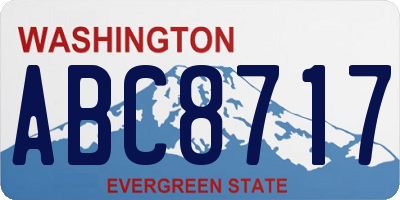 WA license plate ABC8717