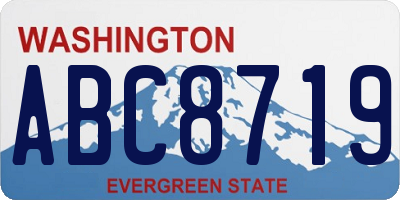 WA license plate ABC8719